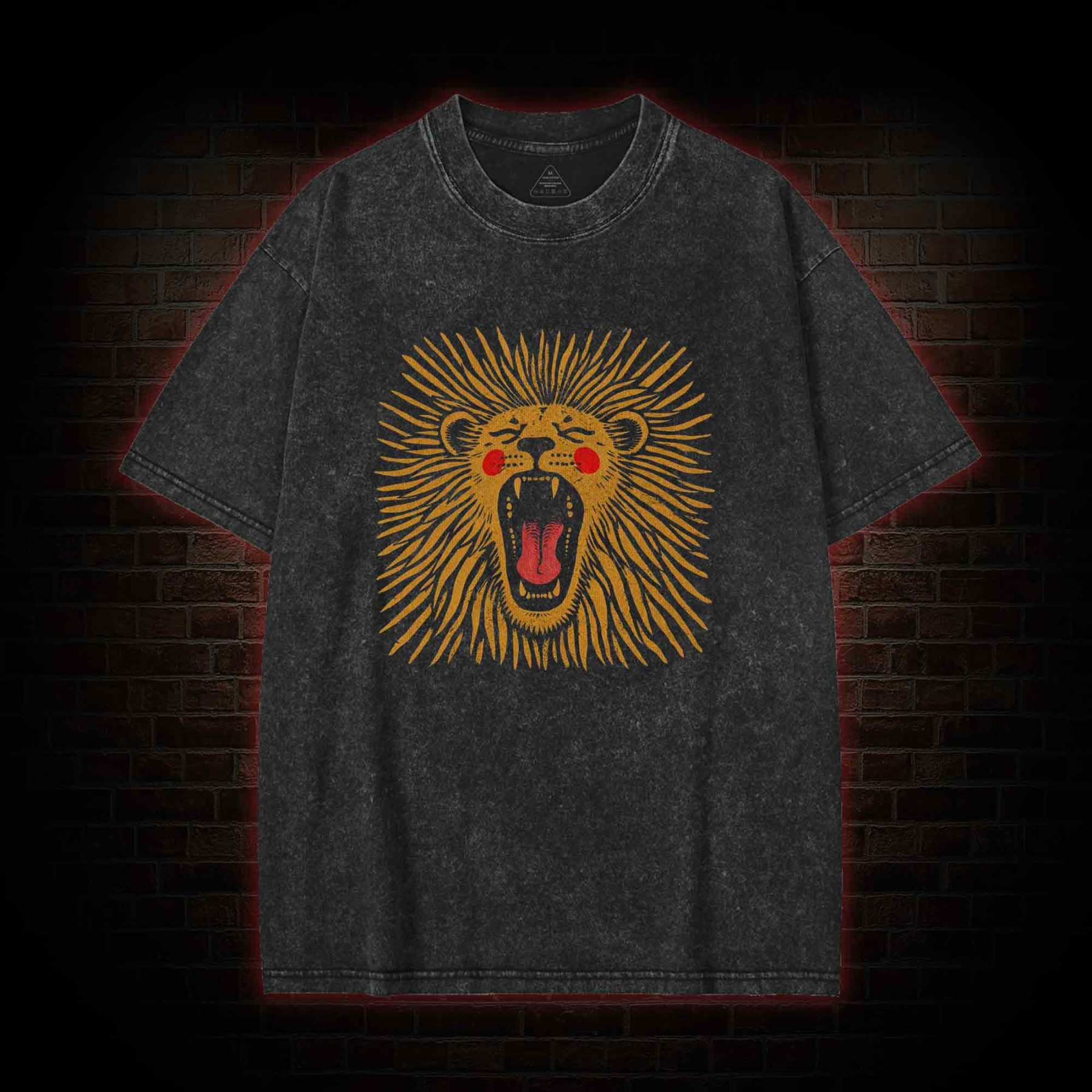 Vintage Boho Lion Washed T-shirt