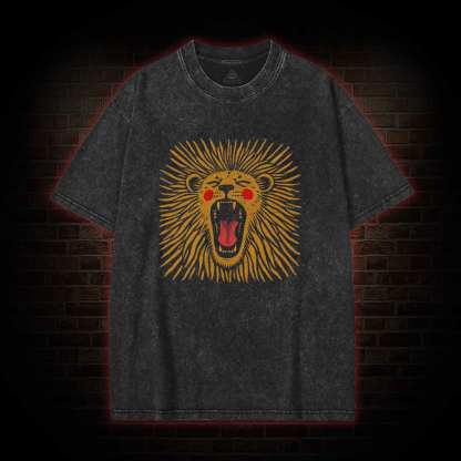 Vintage Boho Lion Washed T-shirt