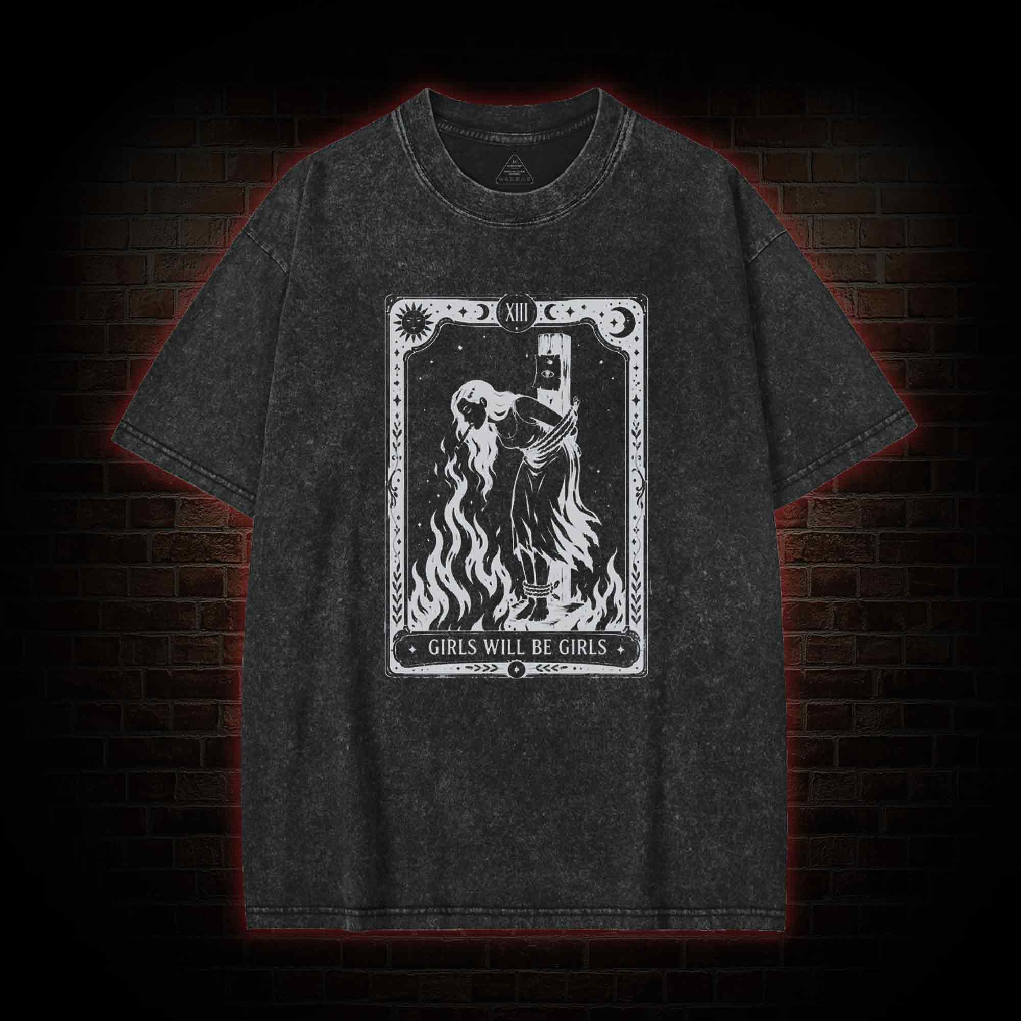 Girls Will be Girls Tarot Washed T-shirt
