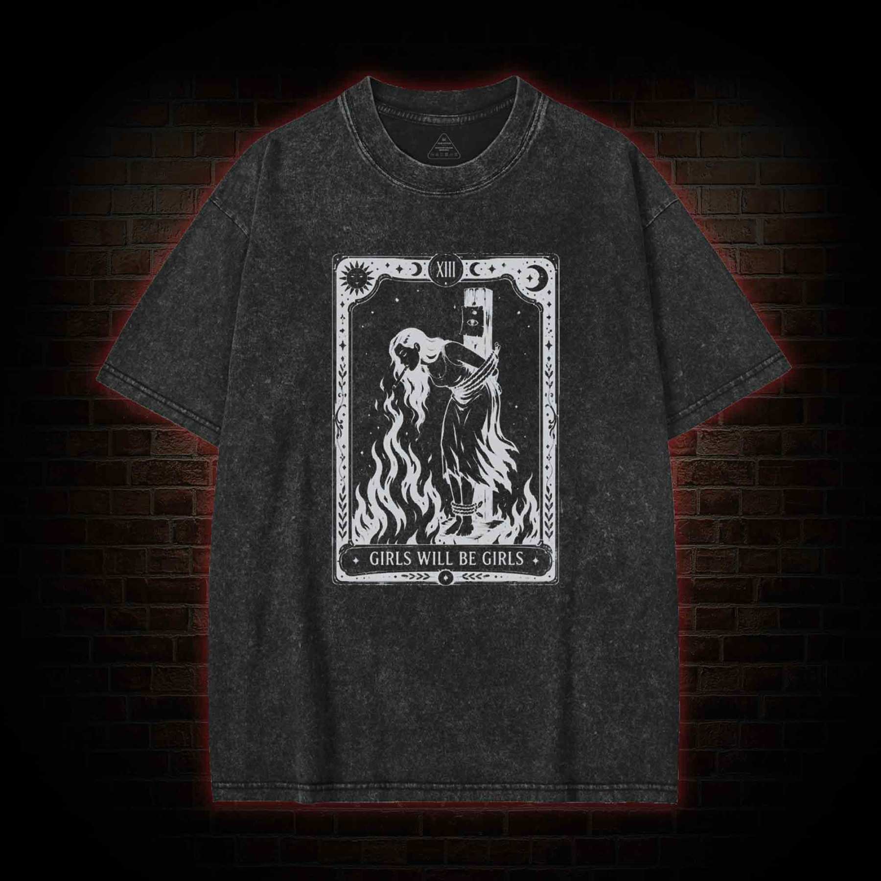 Girls Will be Girls Tarot Washed T-shirt