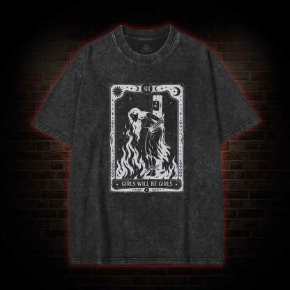 Girls Will be Girls Tarot Washed T-shirt