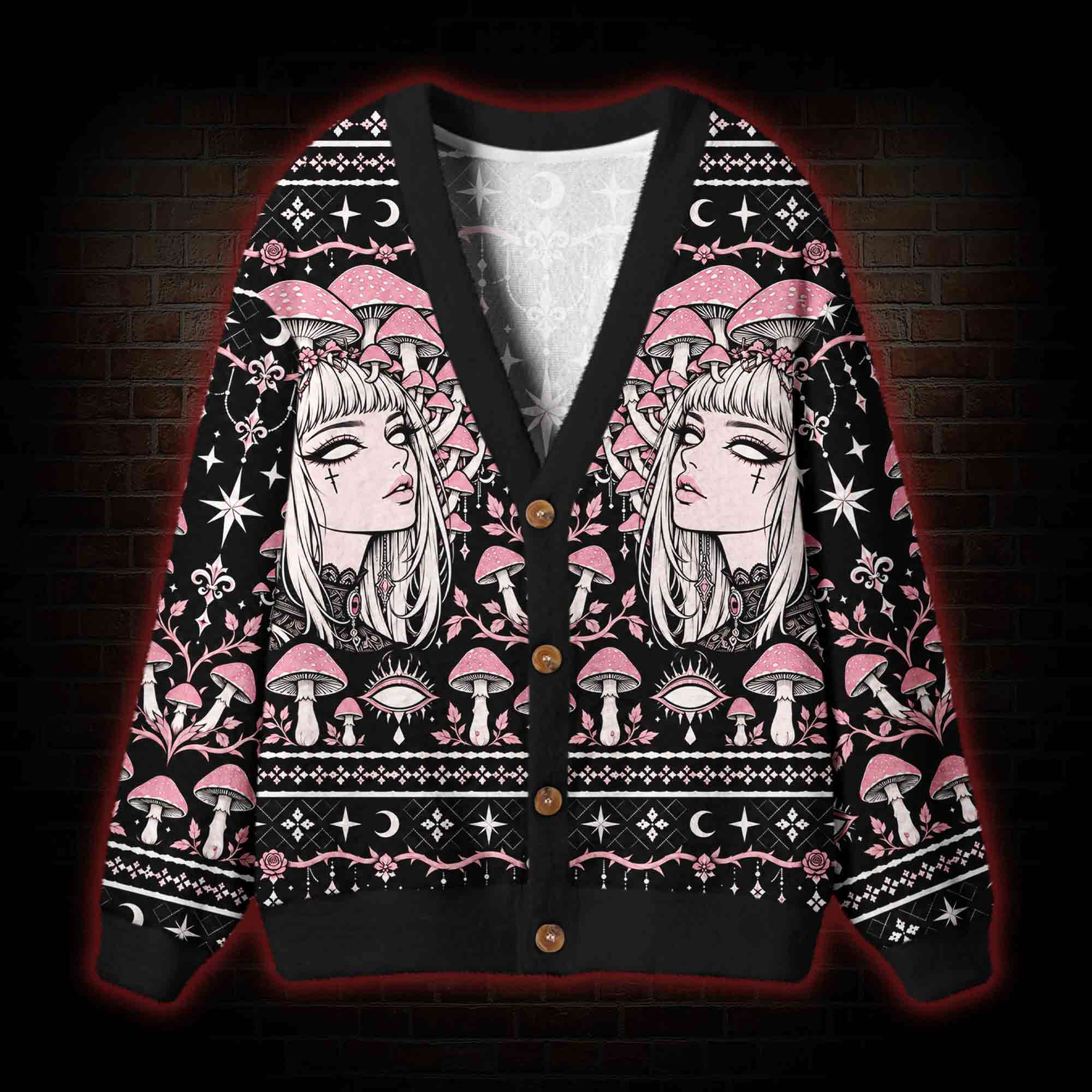 Cosmic Witchcraft Shroom Cardigan Sweater