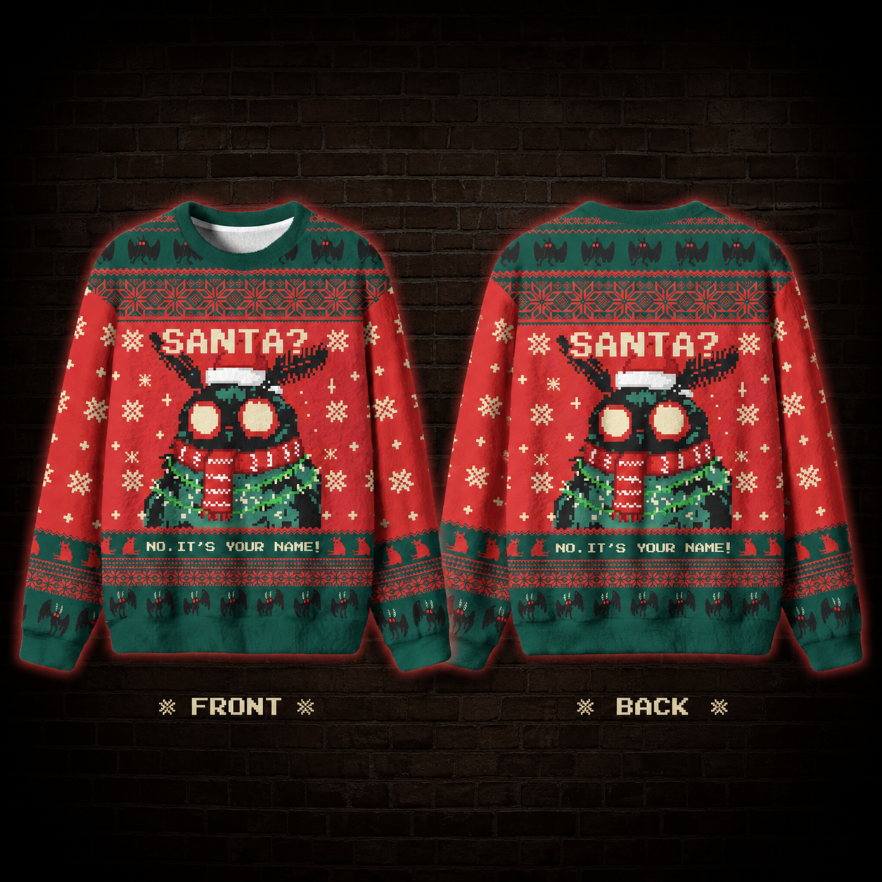 Personalized Your Name Mothman Ugly Sweatshirts