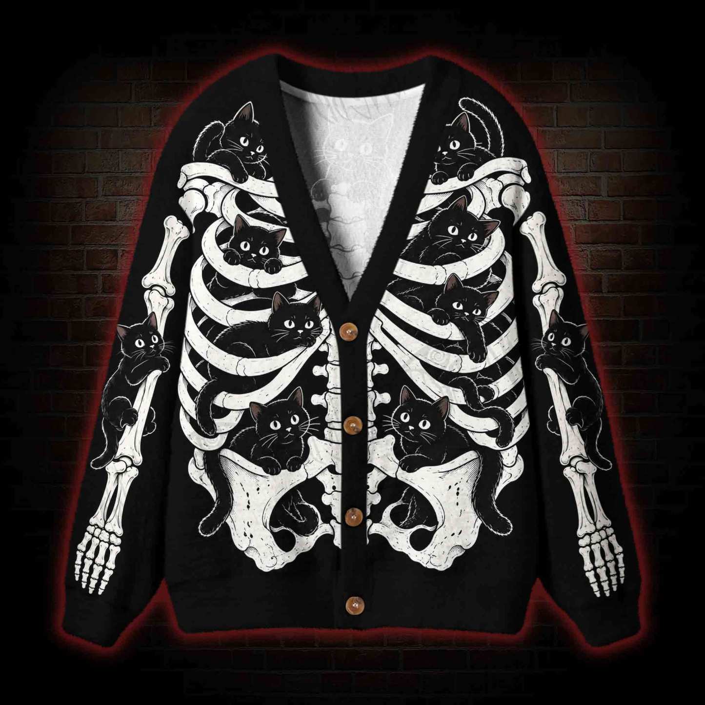 Spooky Cute Rib Cage Cardigan Sweater