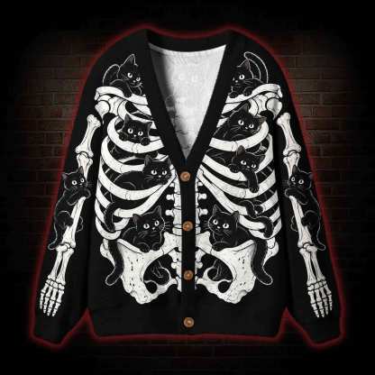 Spooky Cute Rib Cage Cardigan Sweater