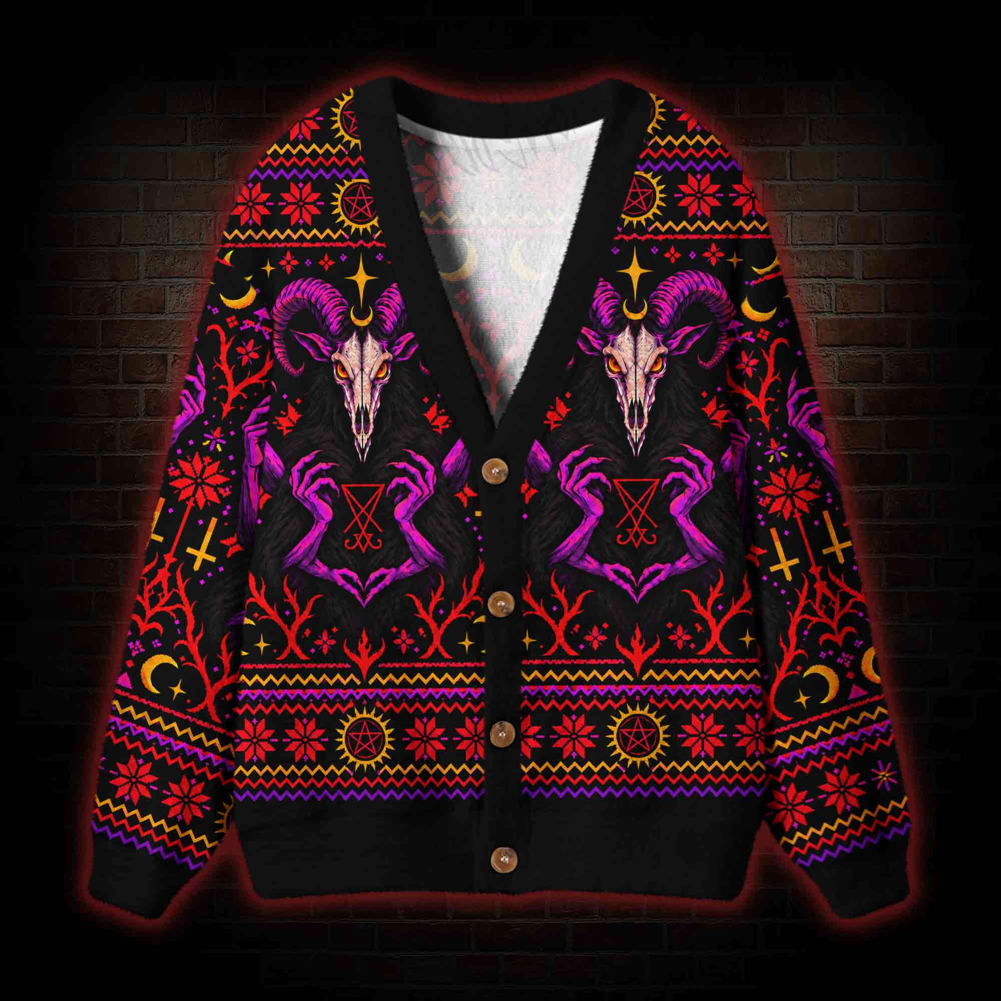 Baphomet's Embrace Cardigan Sweater