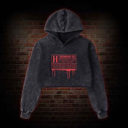 Horror Rating Washed Cropped Hoodie