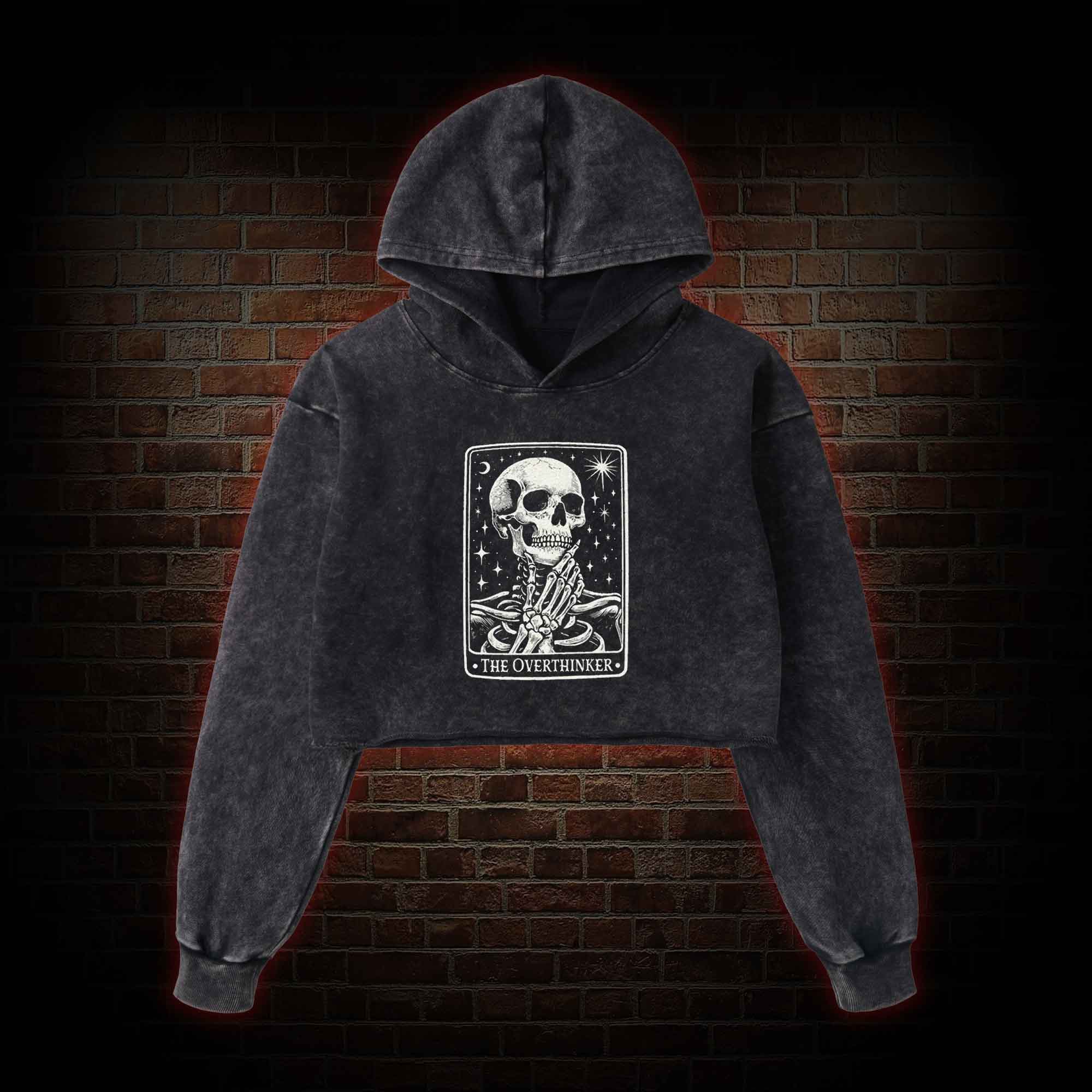 The Overthinker Washed Cropped Hoodie