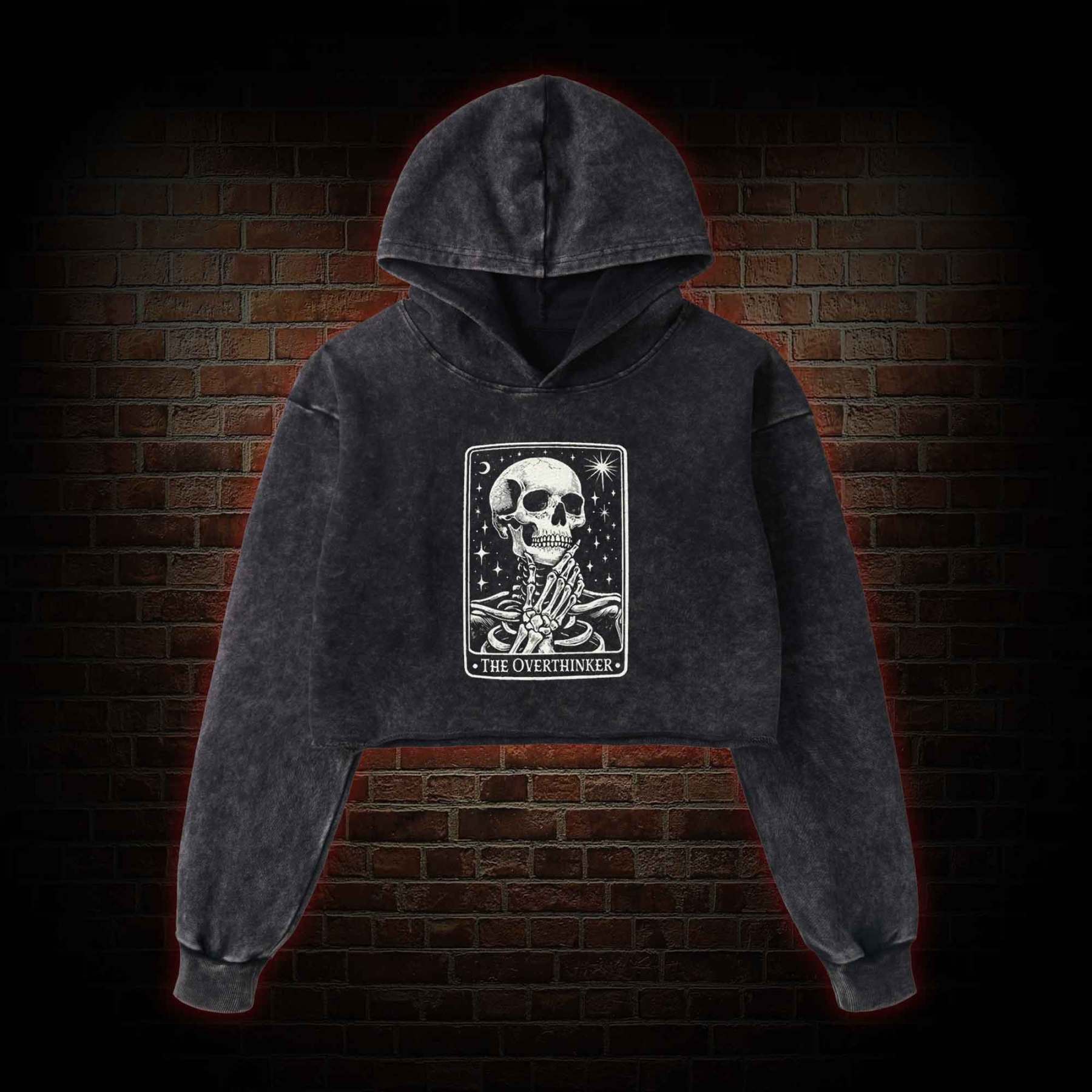 The Overthinker Washed Cropped Hoodie