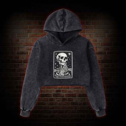 The Overthinker Washed Cropped Hoodie