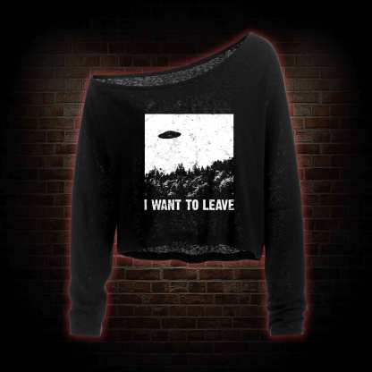 I Want To Leave Off Shoulder Long Sleeve Crop Top