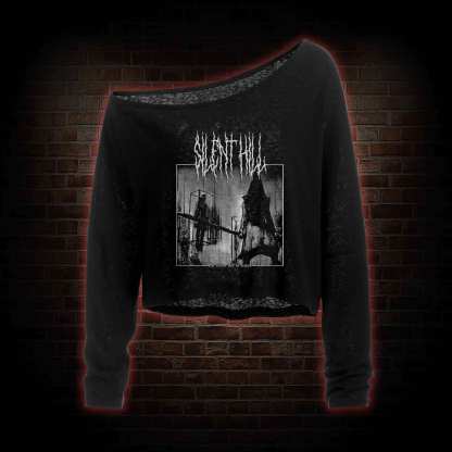 Pyramid Head Off Shoulder Long Sleeve Crop Top