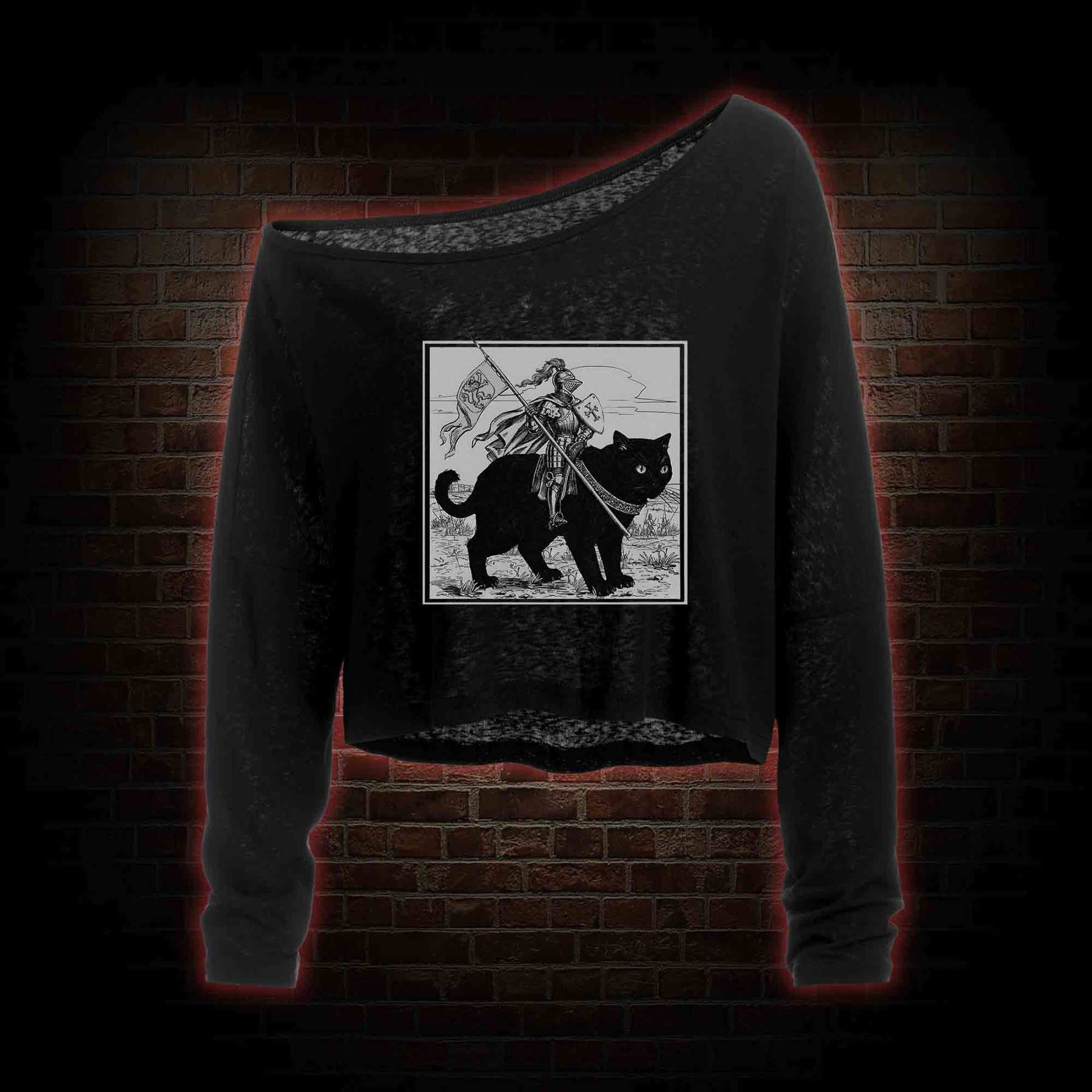 Medieval Knight Off Shoulder Long Sleeve Crop Top