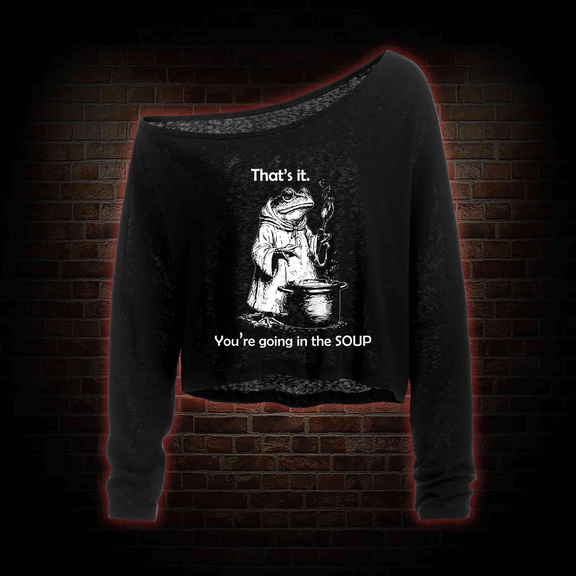 That's It. You're Going in the Soup Off Shoulder Long Sleeve Crop Top