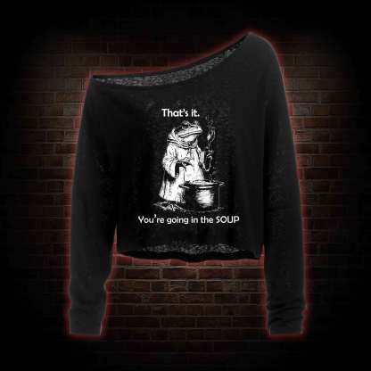 That's It. You're Going in the Soup Off Shoulder Long Sleeve Crop Top