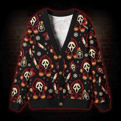Gingerbread Horror Killer Cardigan Sweater