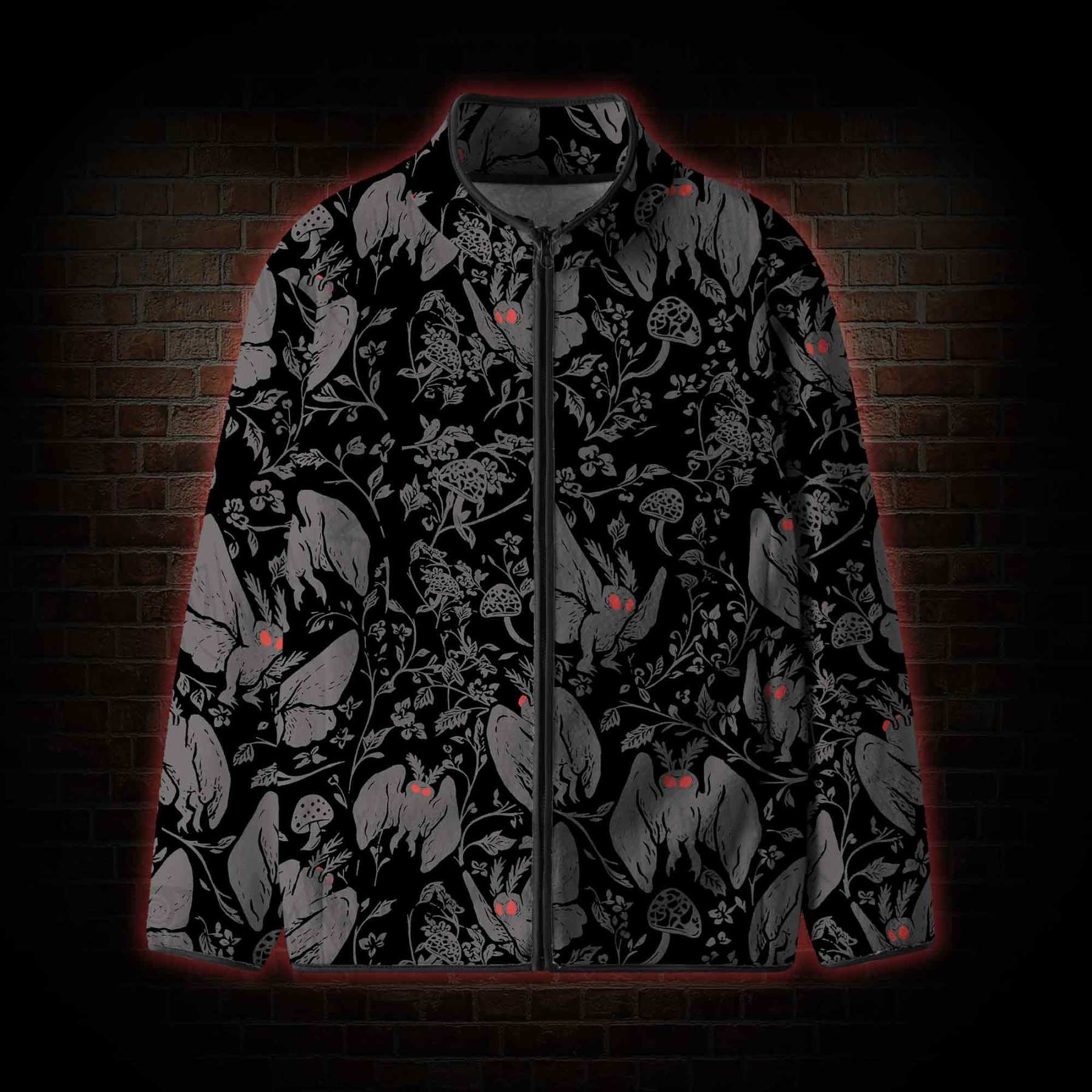 Mothman in the Jungle Fleece Full-Zip Jacket