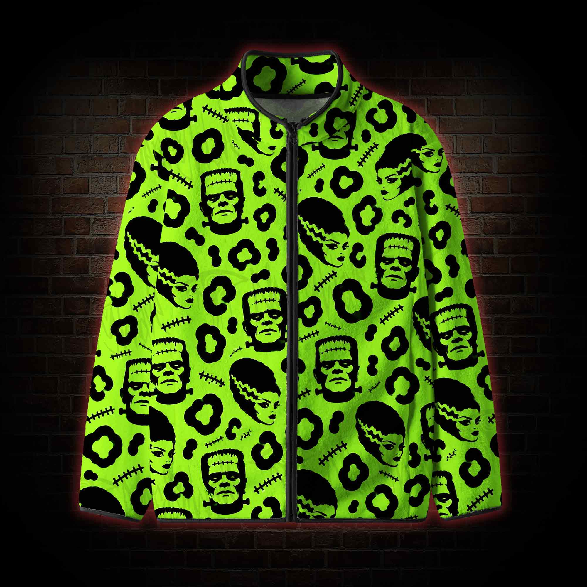 Neon Green Monster Fleece Full-Zip Jacket
