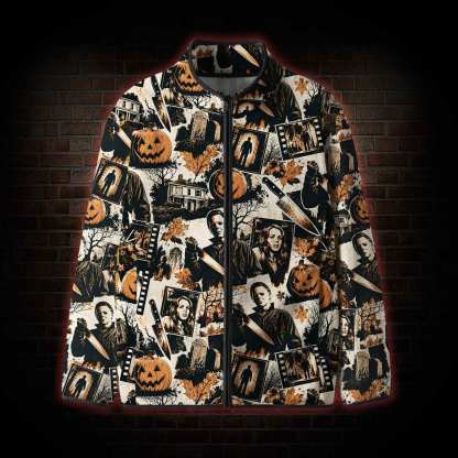 Retro Spooky Halloween Fleece Full-Zip Jacket