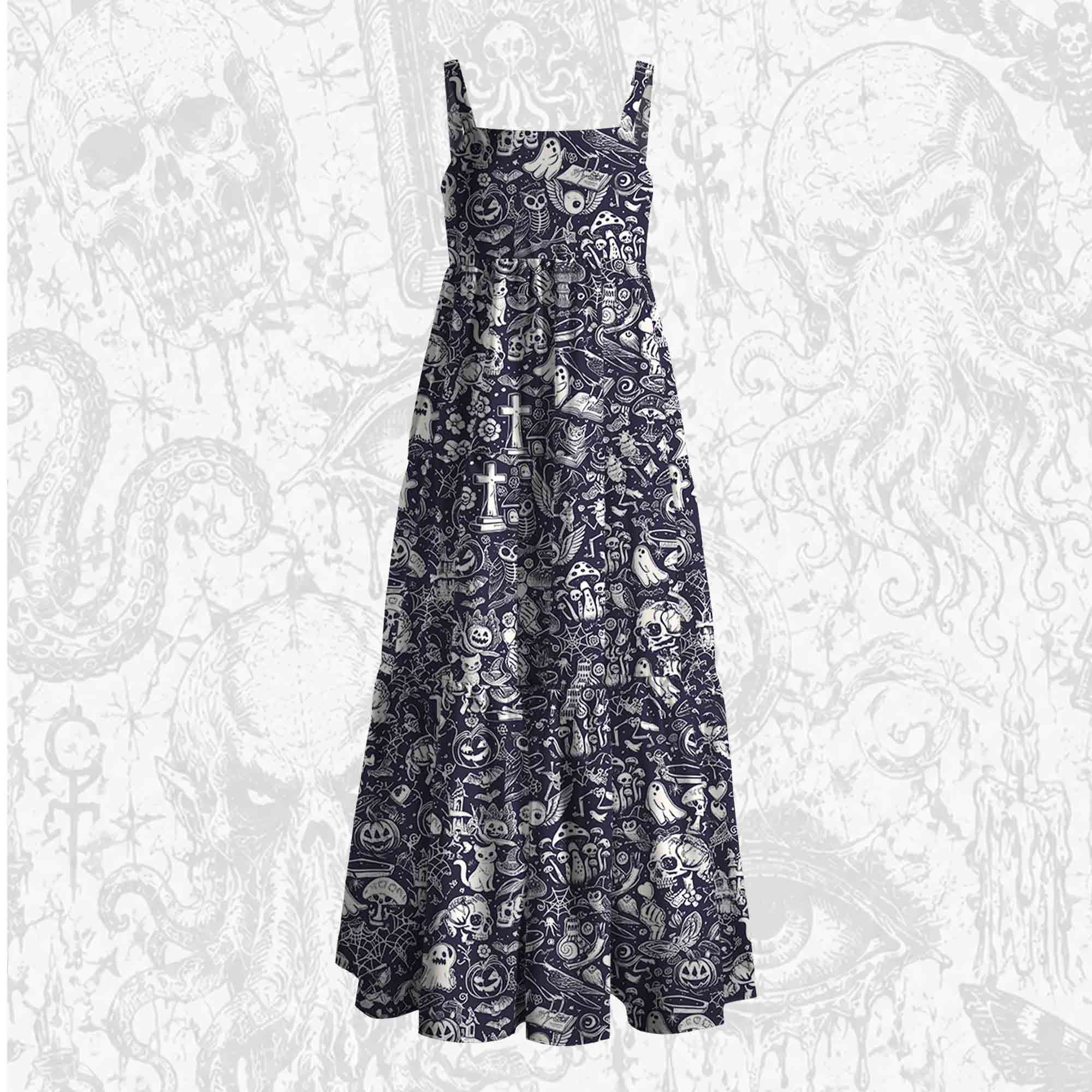 Spooky Carnival Wide Straps Maxi Dress