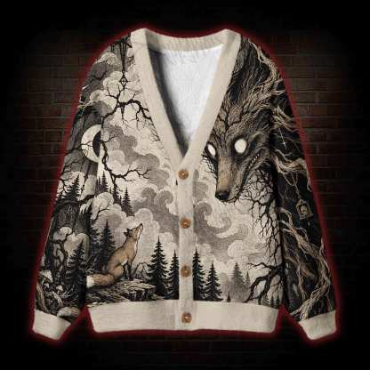 Shadow of the Fox in Fablewood Cardigan Sweater