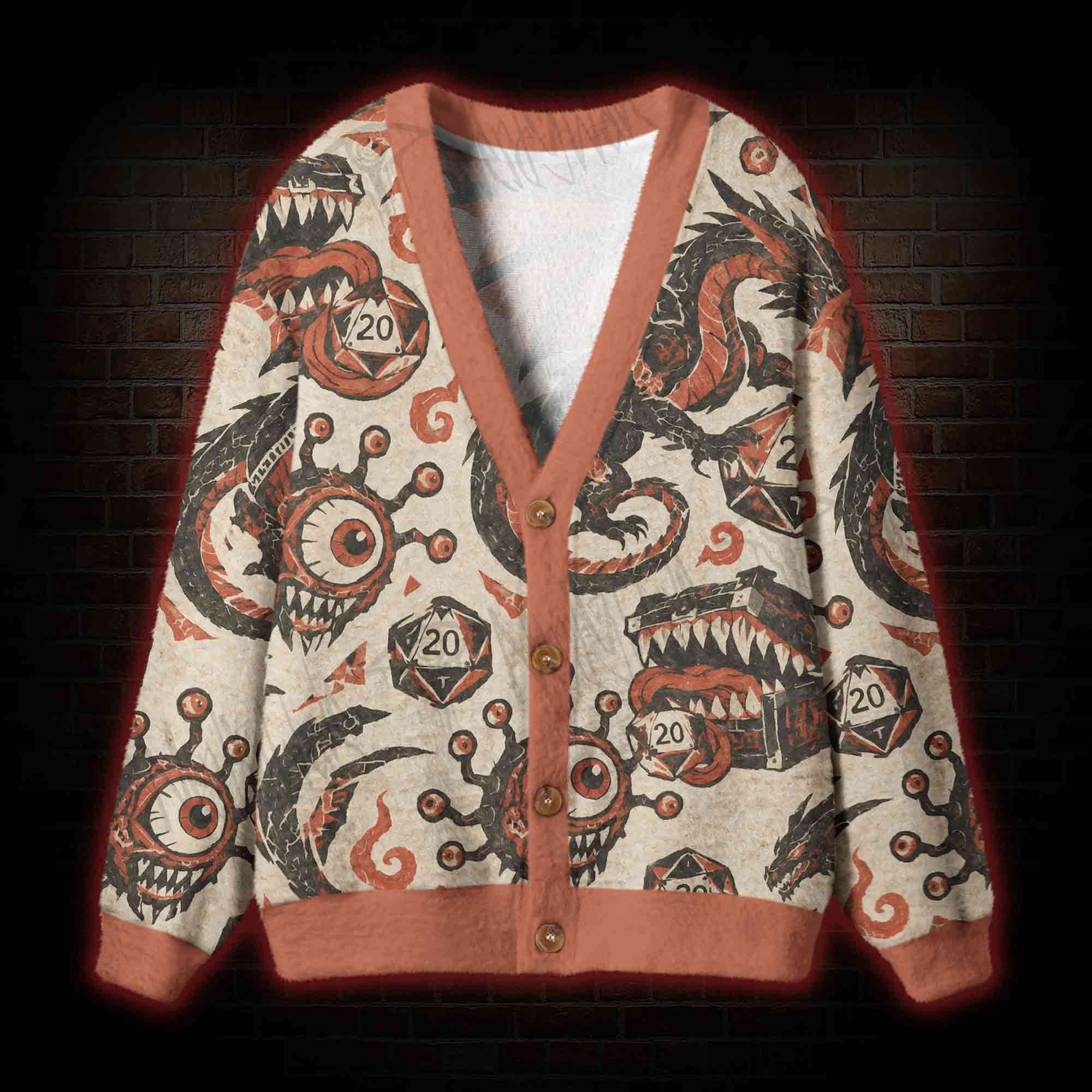 The Natural 20 Critical Hit Cardigan Sweater