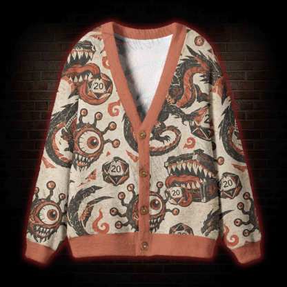 The Natural 20 Critical Hit Cardigan Sweater