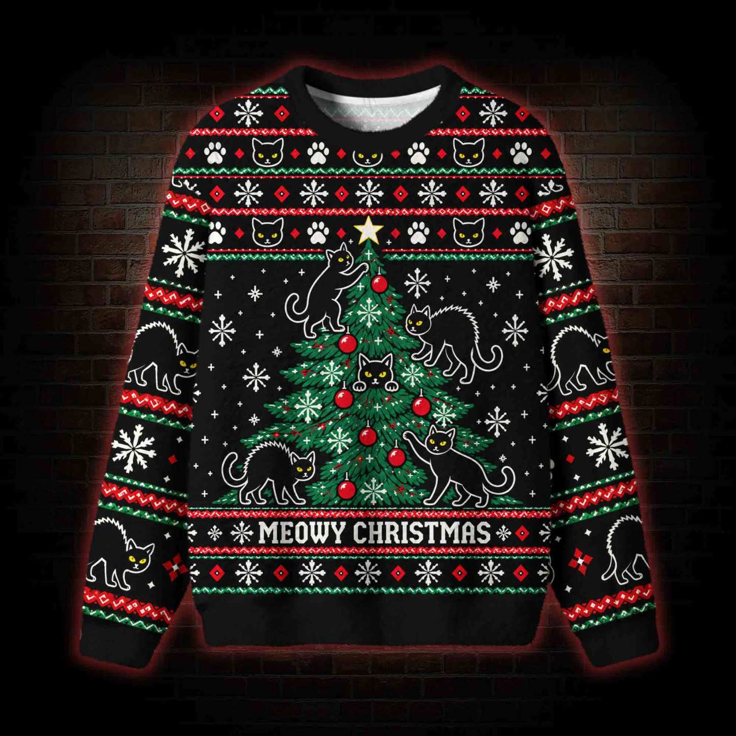 Meowy Christmas Ugly Sweatshirts