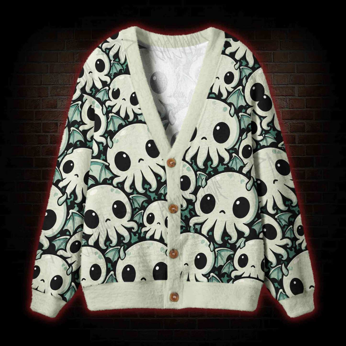 Kawaii Chibi Cthulhu Cardigan Sweater