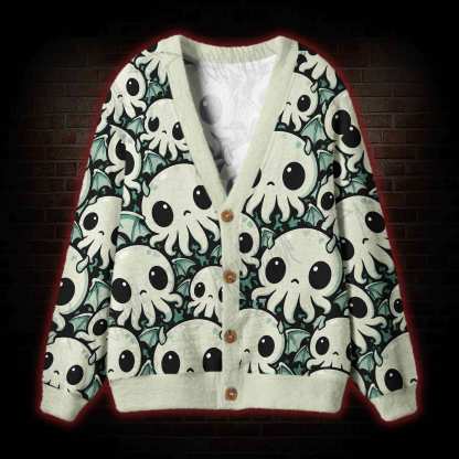 Kawaii Chibi Cthulhu Cardigan Sweater