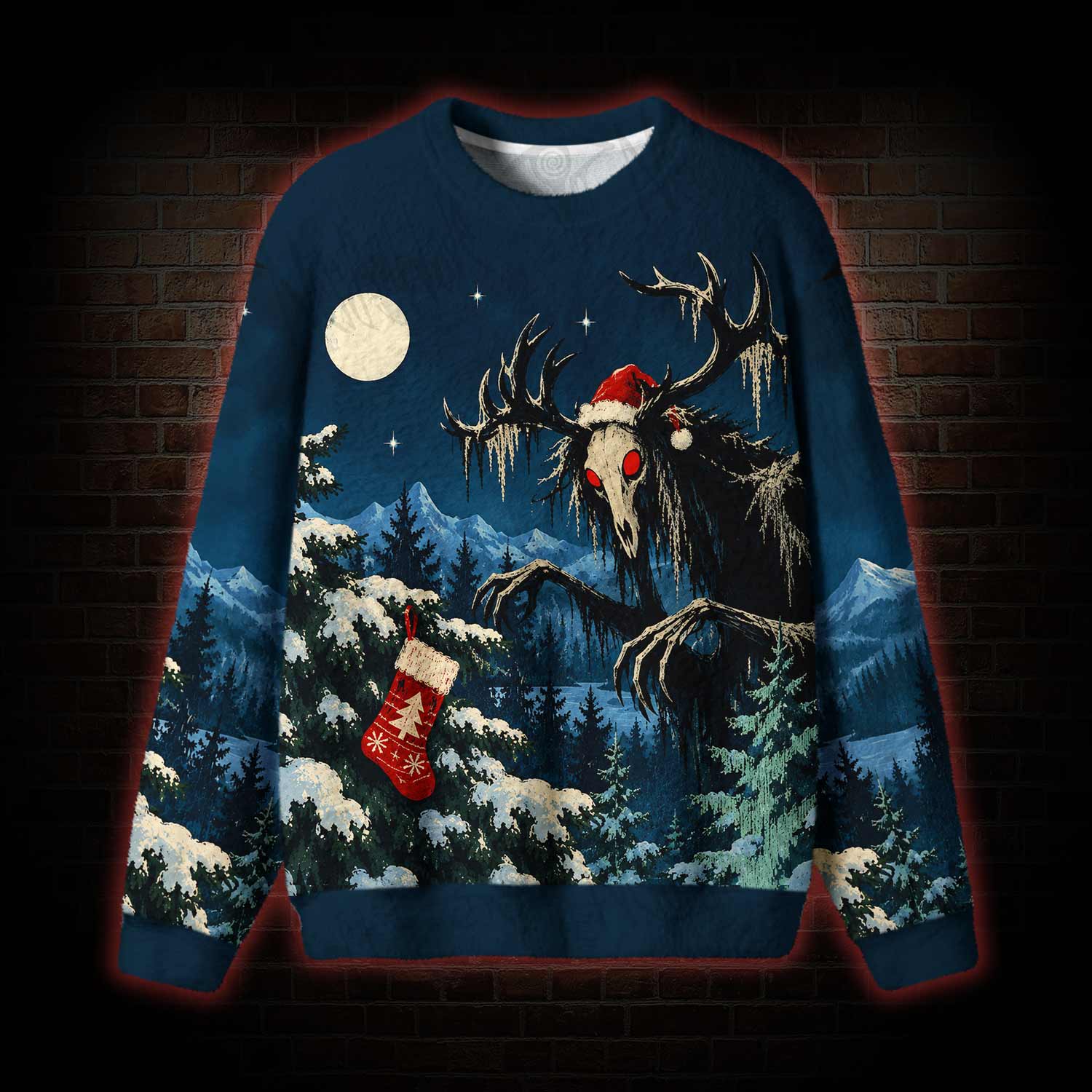 Winter Forest Wendigo Xmas Ugly Sweatshirts