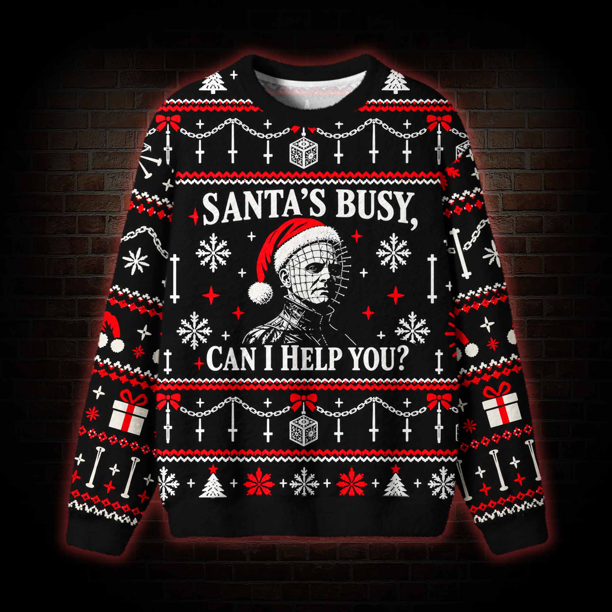 Santa's Busy, can I Help You? Ugly Sweatshirts