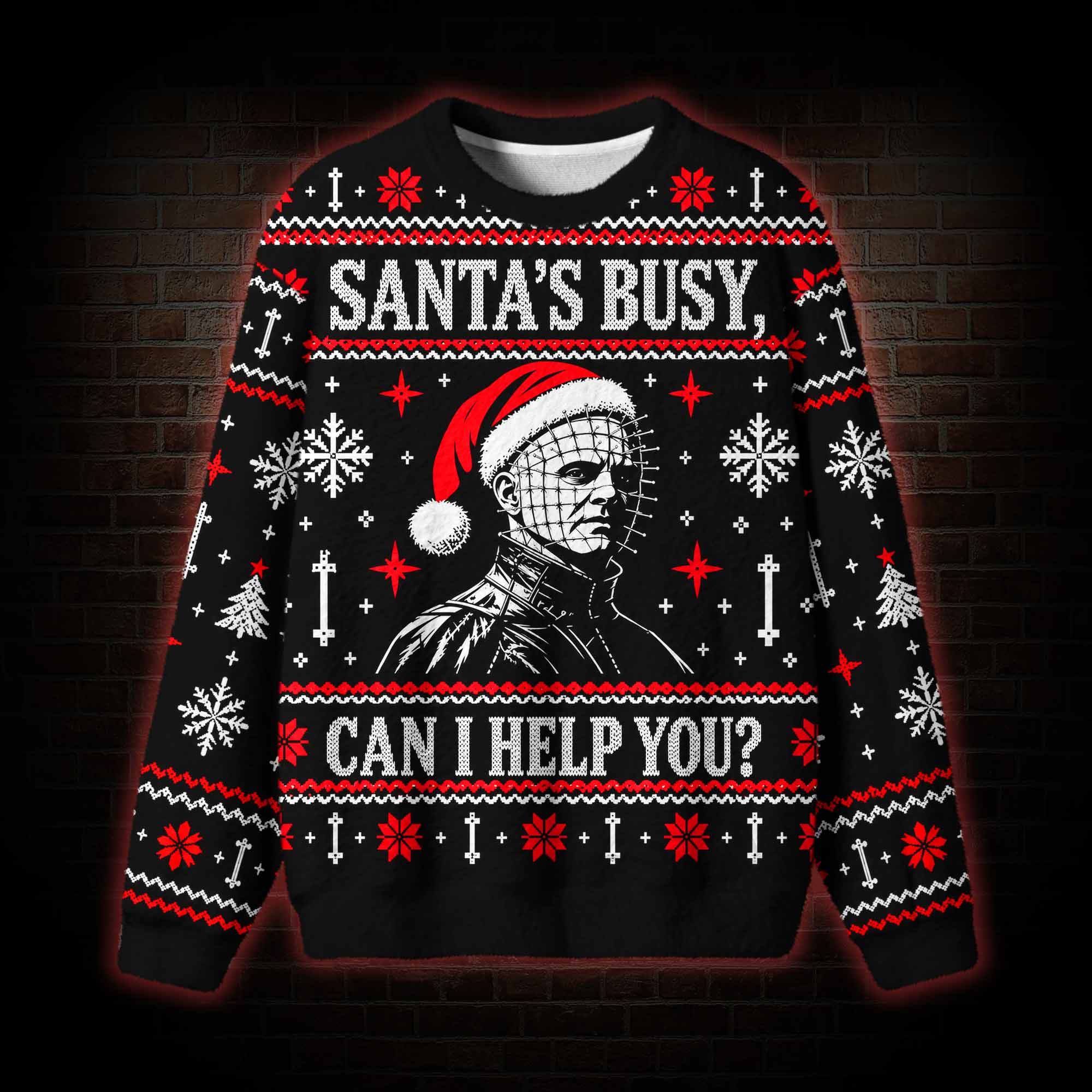 Santa's Busy, can I Help You? Ugly Sweatshirts