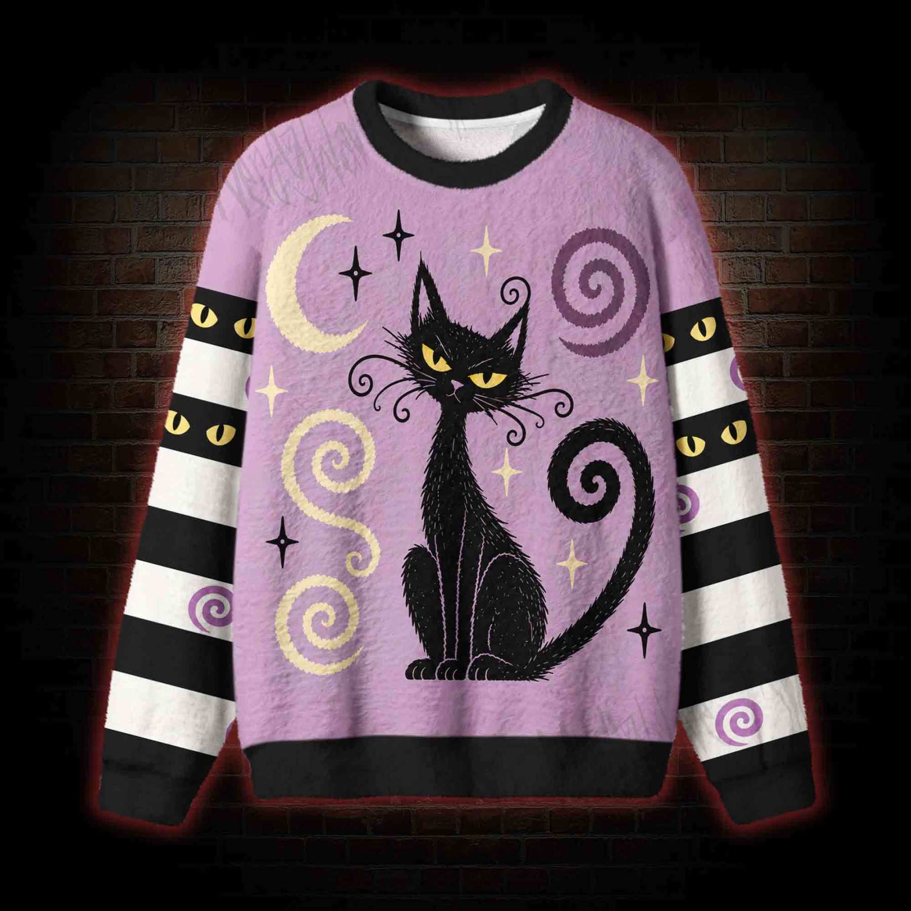 Spooky Cat Ugly Sweatshirts