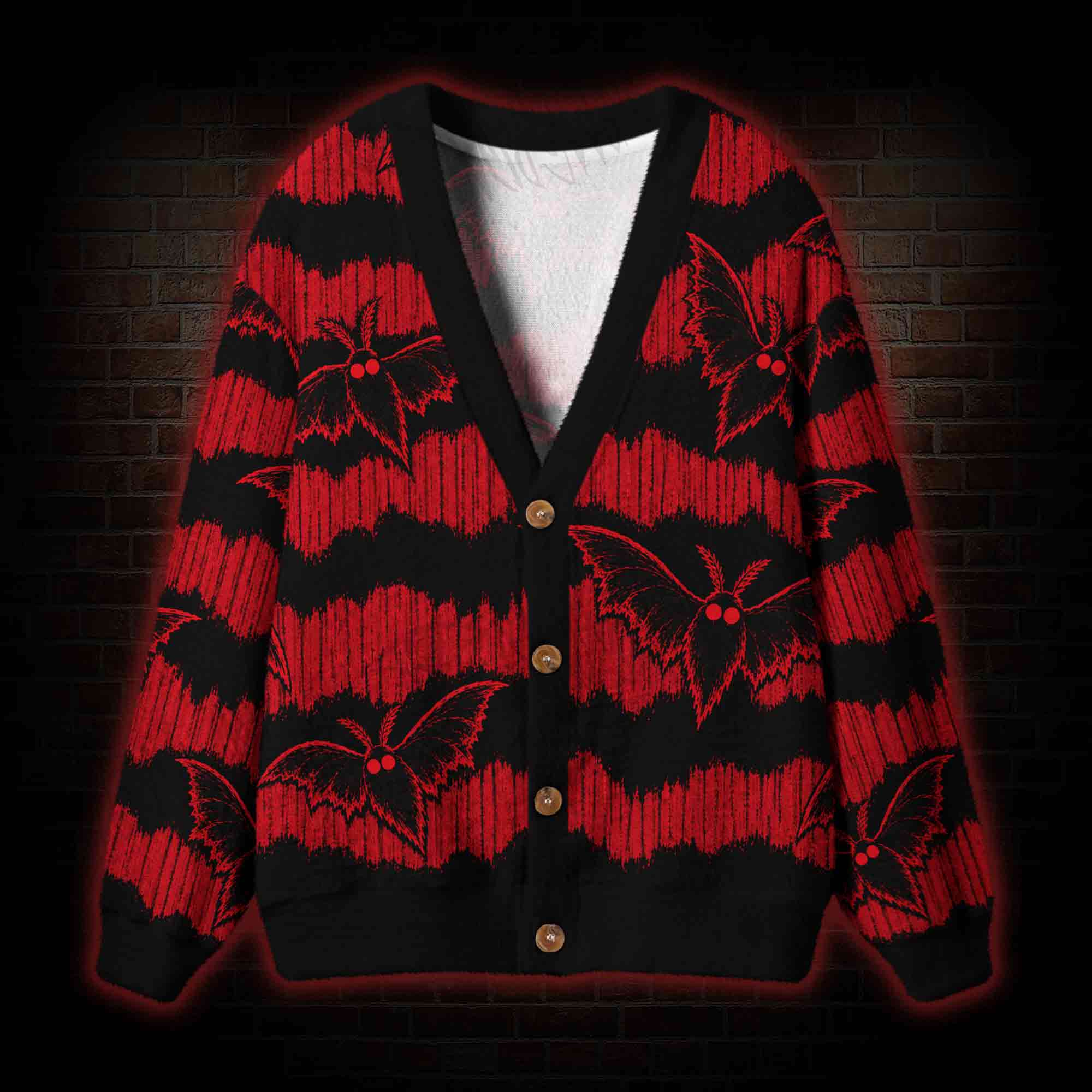 Horror Moth Cardigan Sweater