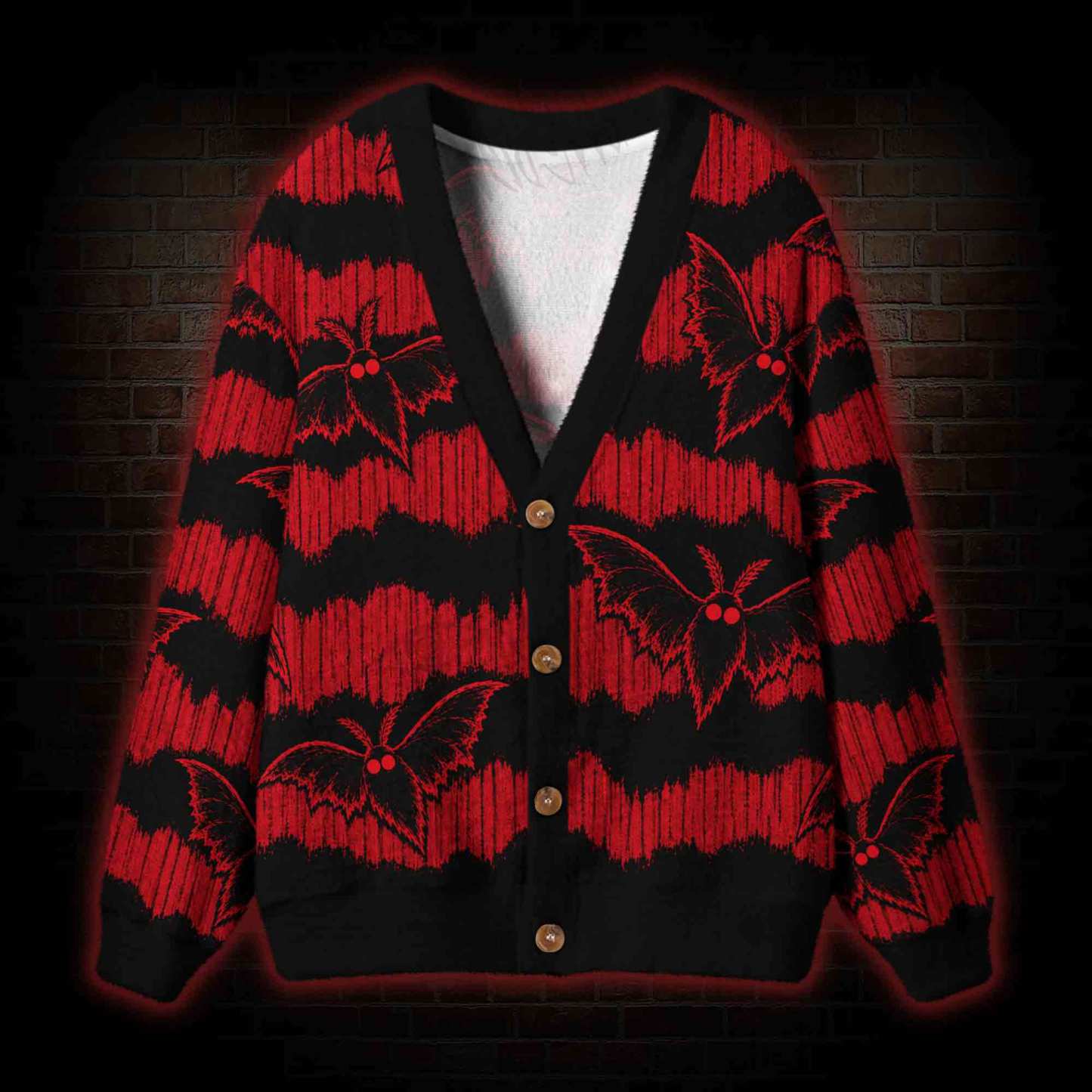 Horror Moth Cardigan Sweater