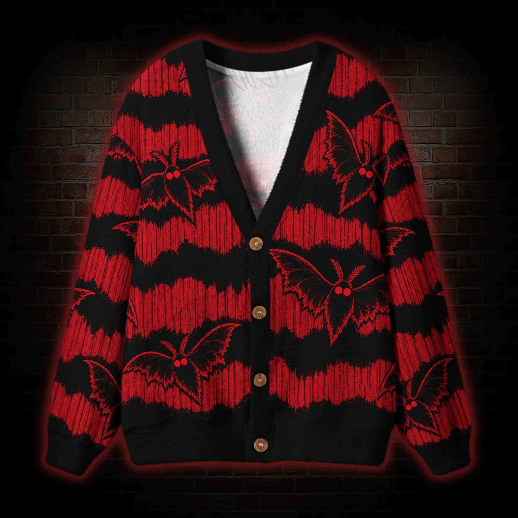 Horror Moth Cardigan Sweater