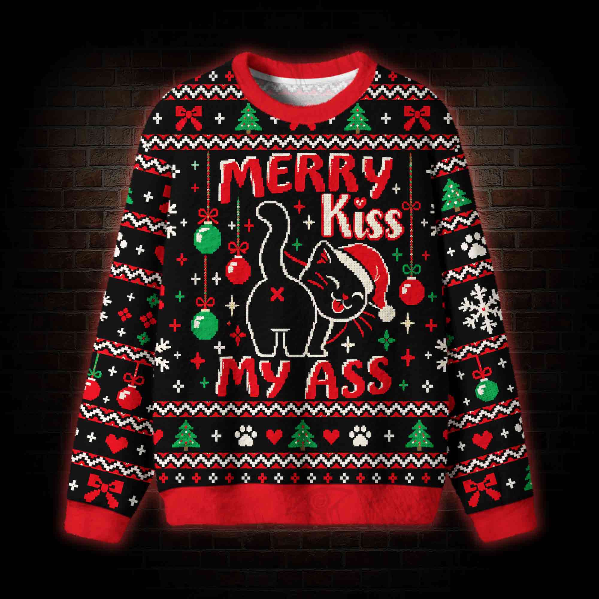 Merry Kiss My Ass Ugly Sweatshirts