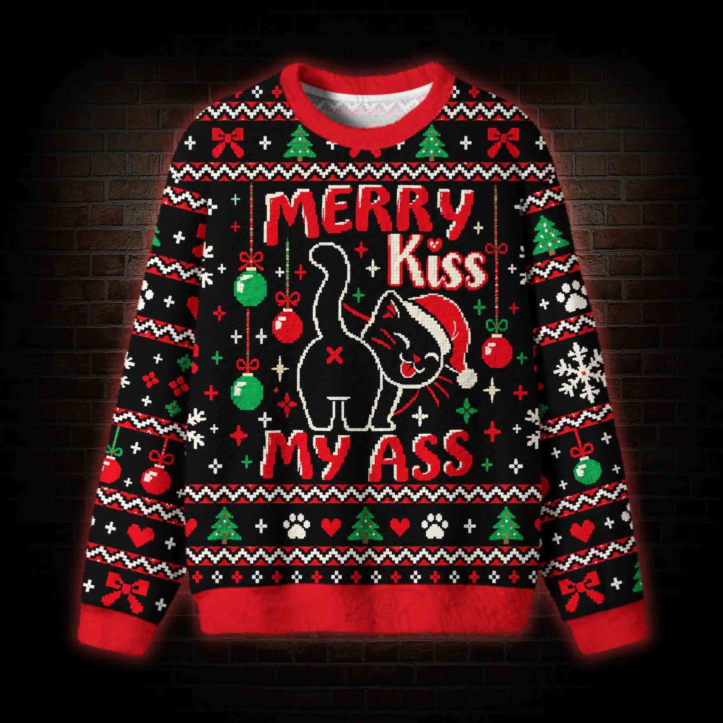 Merry Kiss My Ass Ugly Sweatshirts
