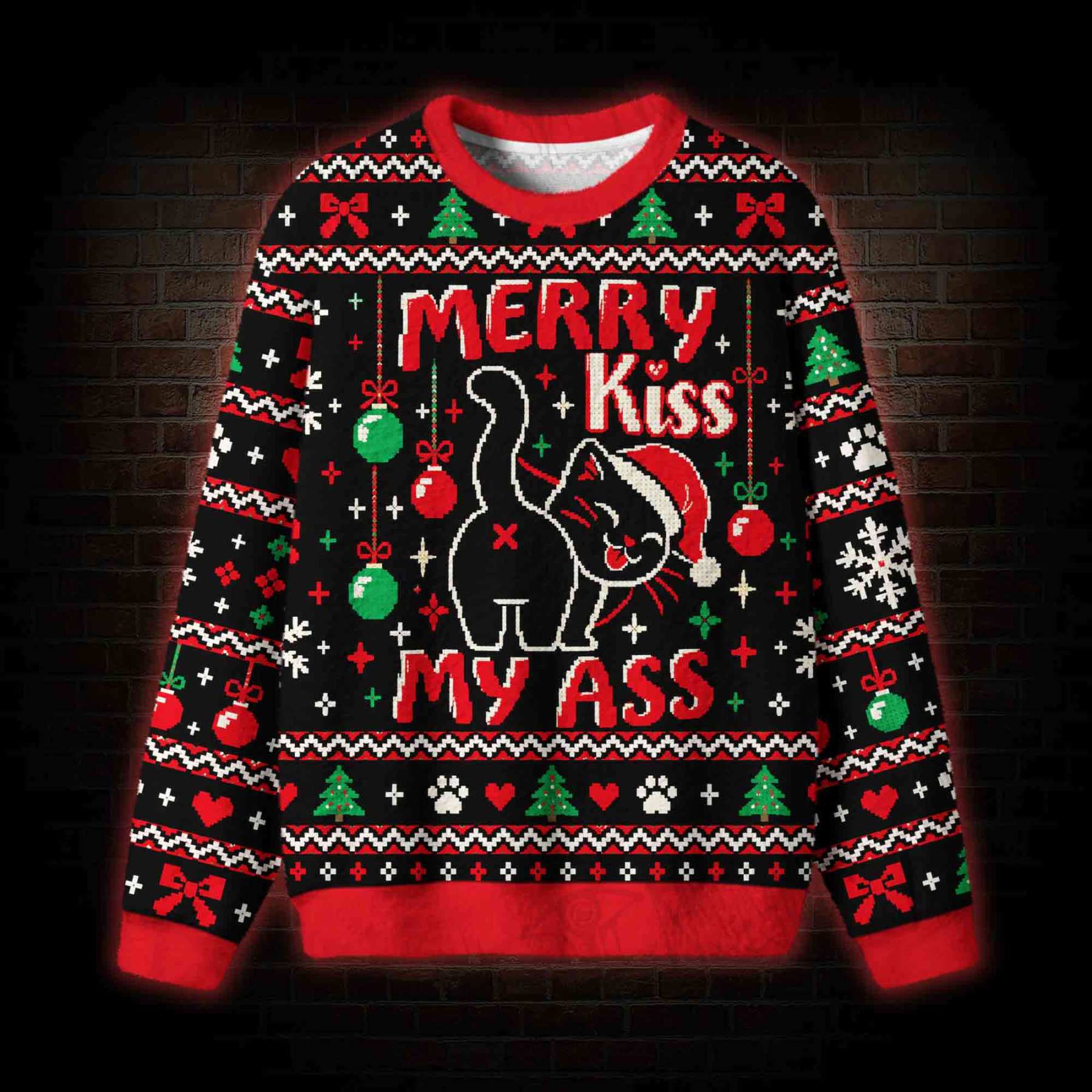 Merry Kiss My Ass Ugly Sweatshirts