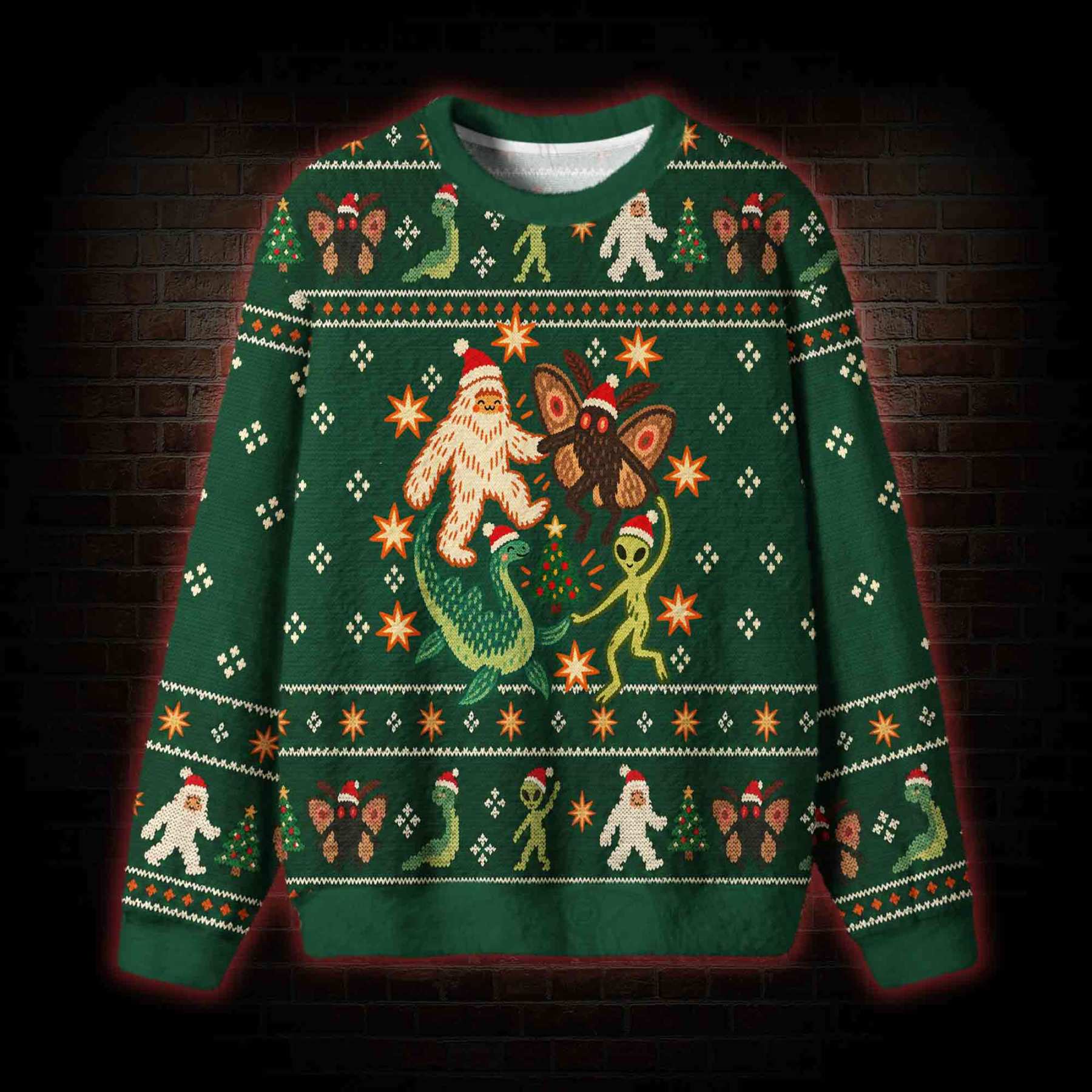 Cryptid Christmas Party Ugly Sweatshirts