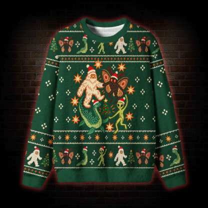 Cryptid Christmas Party Ugly Sweatshirts