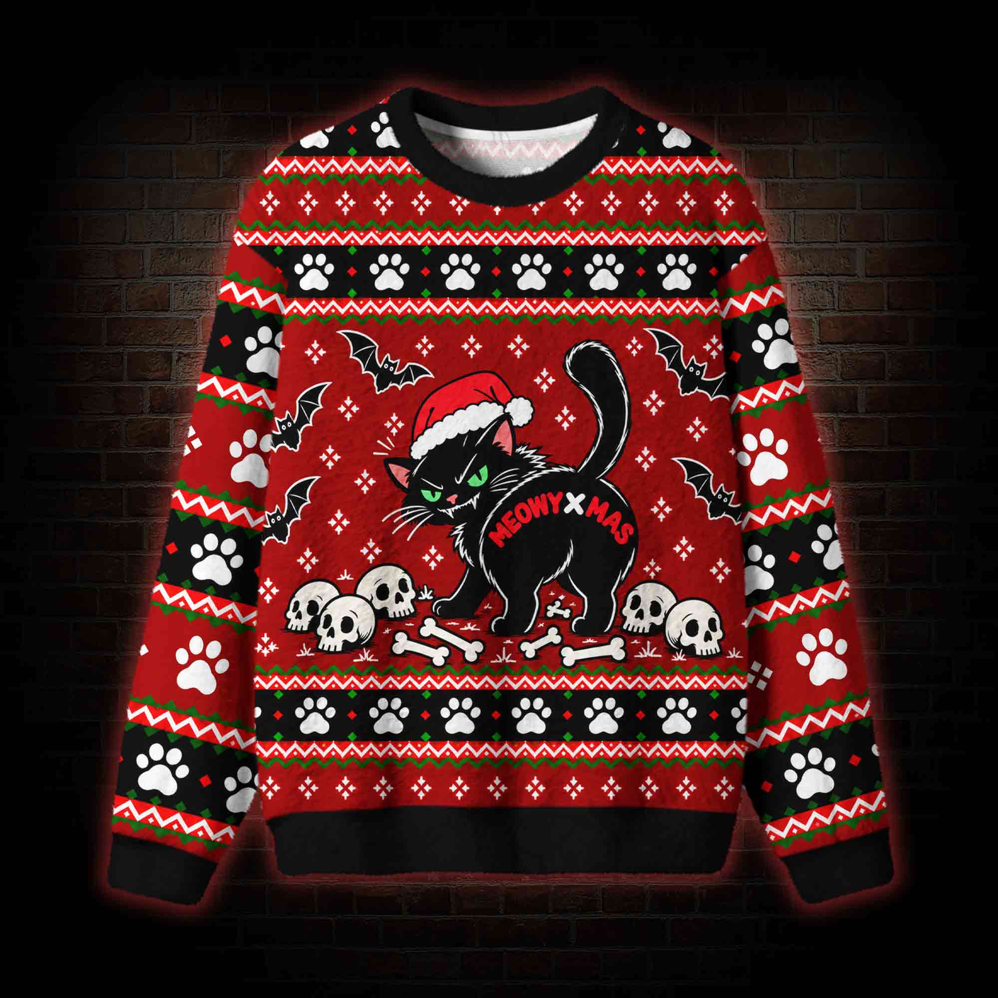 Meowy Xmas Ugly Sweatshirts