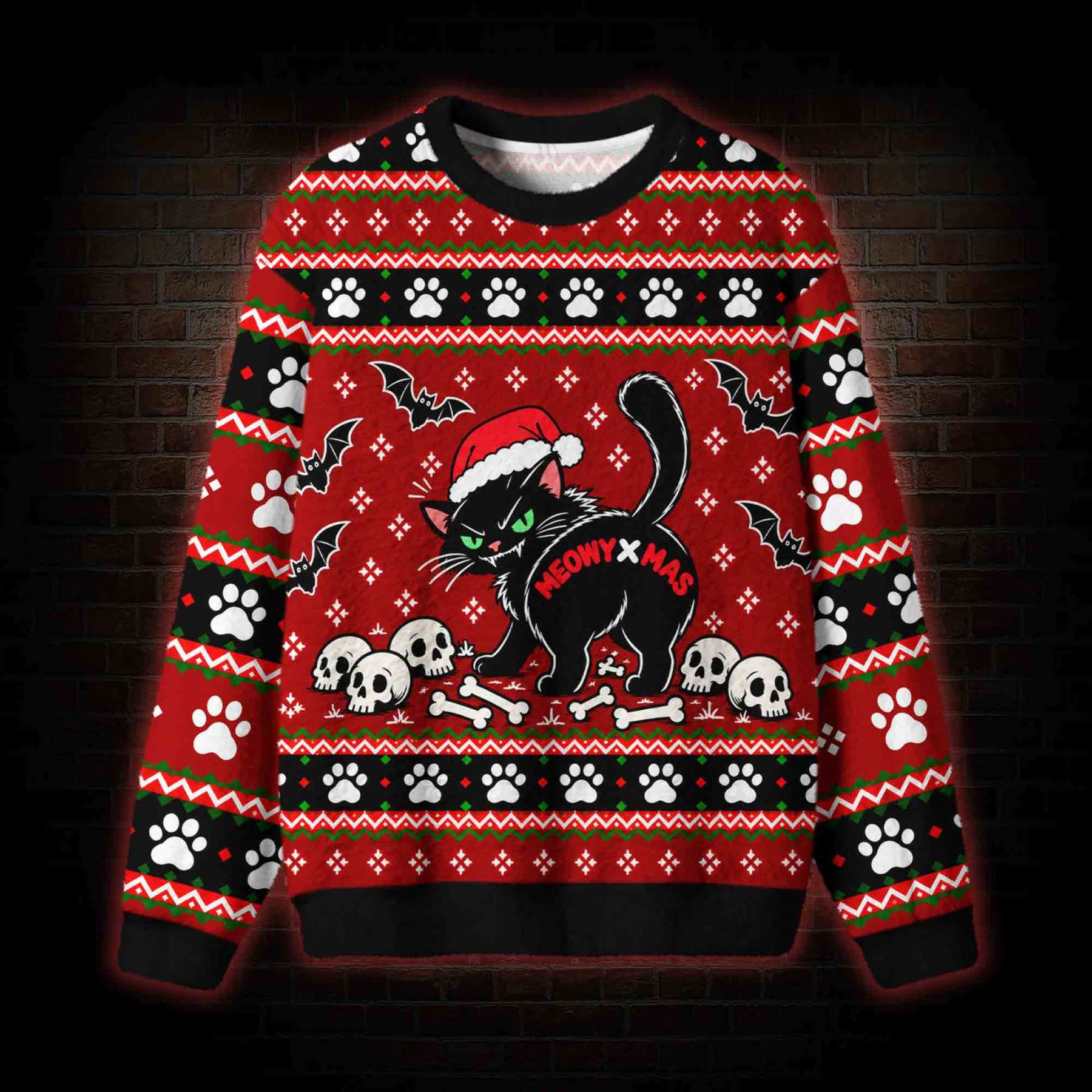 Meowy Xmas Ugly Sweatshirts