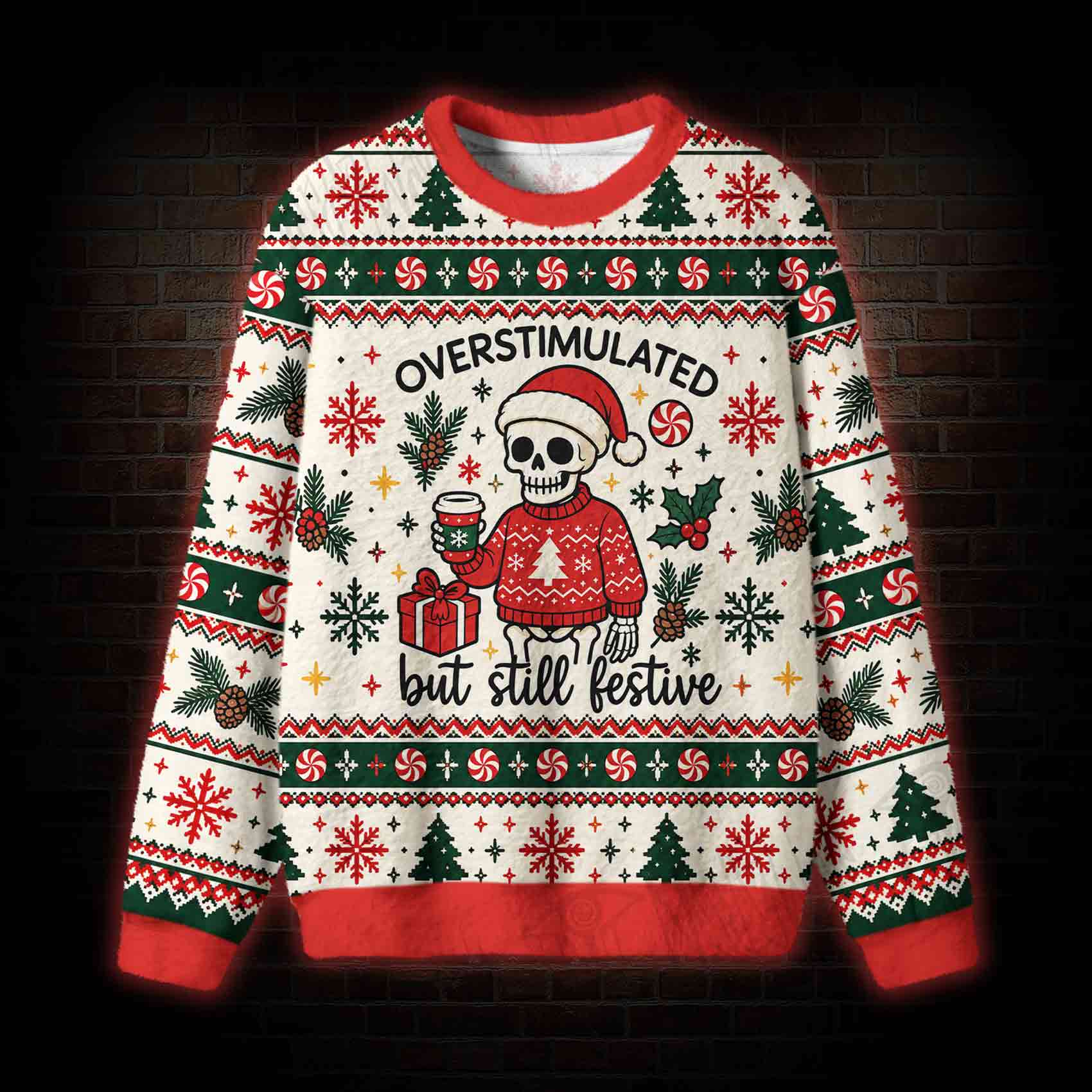 Overstimulated But Still Festive Ugly Sweatshirts