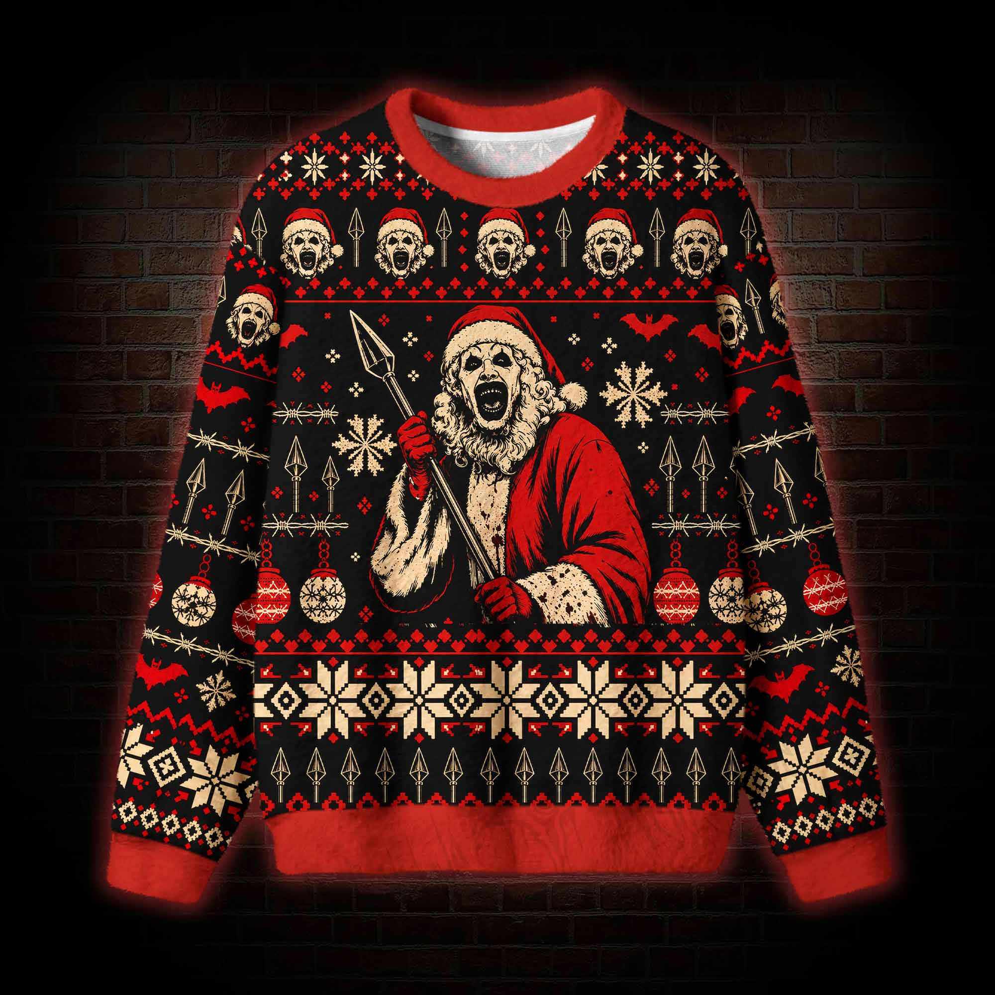Evil Clown Santa Ugly Sweatshirts