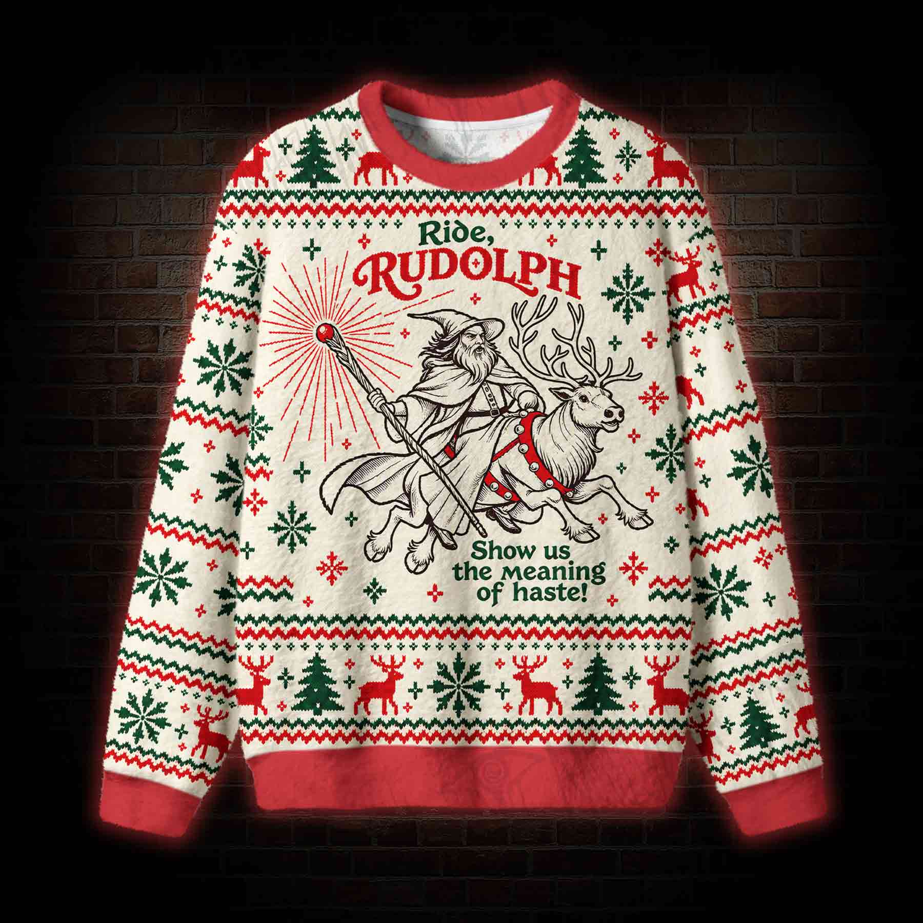 Ride Rudolph Christmas Ugly Sweatshirts
