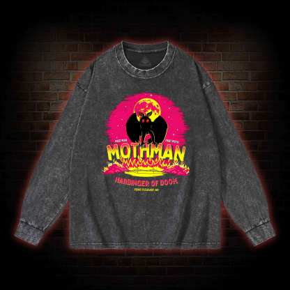 Mothman Harbinger of Doom Washed Long-Sleeve T-shirt