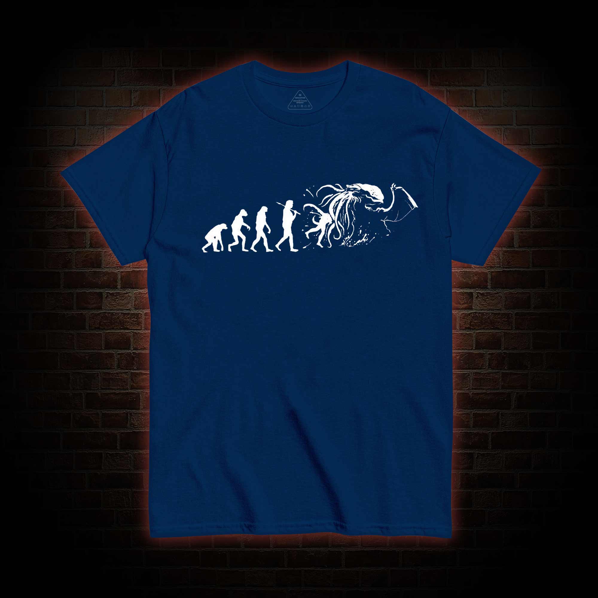 Mens Evolution of Cthulhu Funny Parody T-shirt