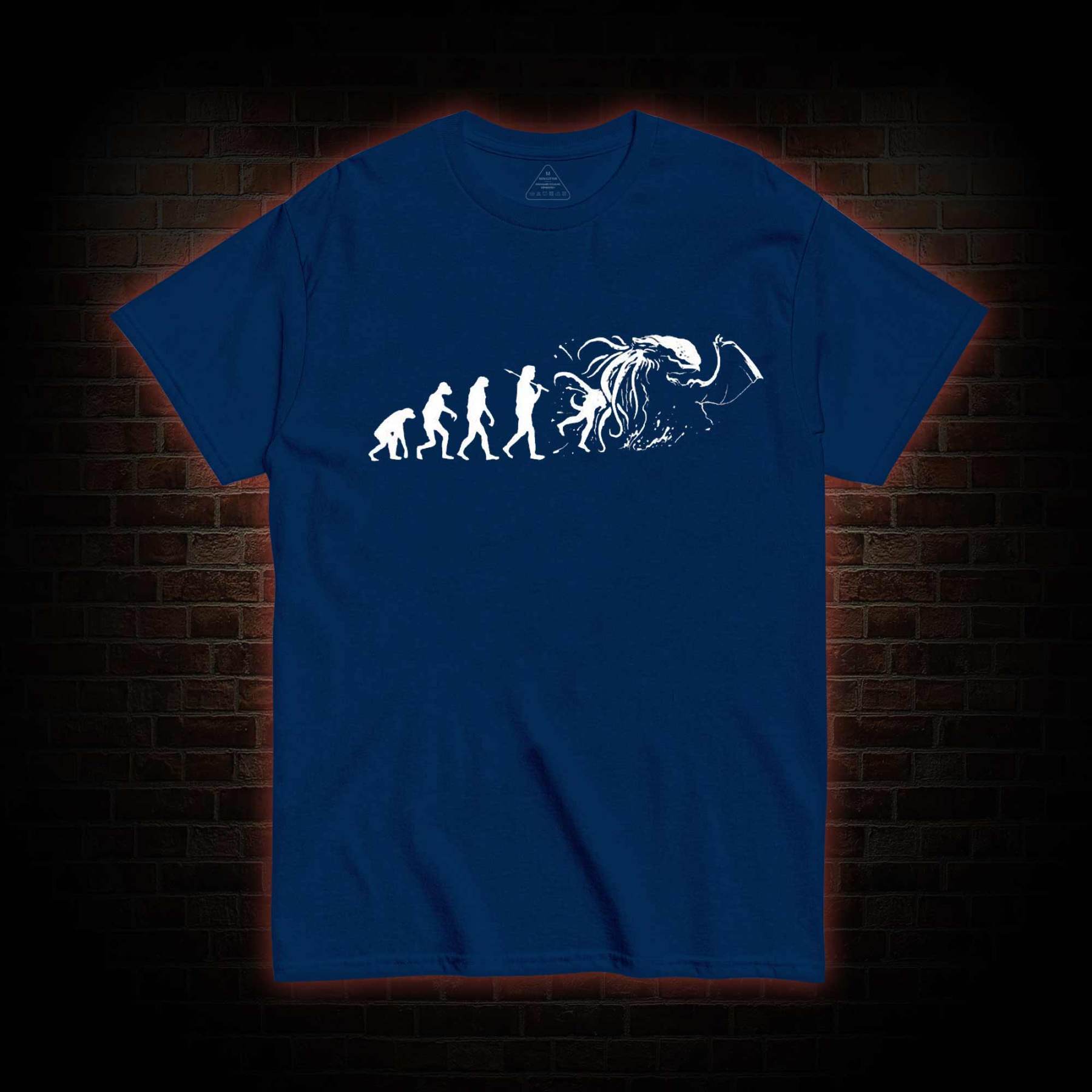 Mens Evolution of Cthulhu Funny Parody T-shirt